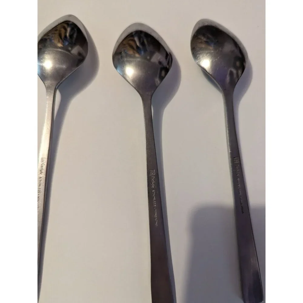 VTG CARLYLE Hong Kong stainless‎ cameo pattern lot 3teaspoons replacement